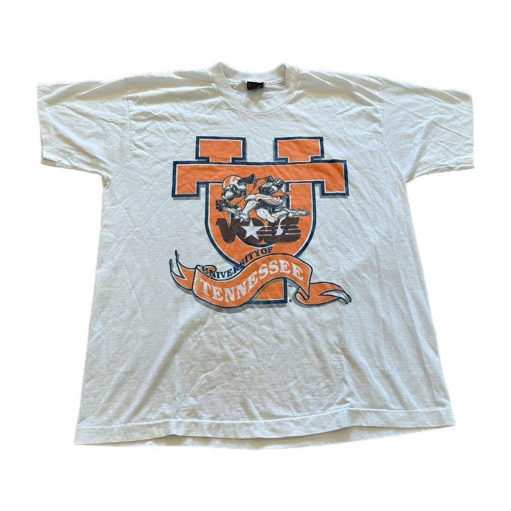 Tennessee Volunteers Shirt 90S White Cotton Vols Shirt Unisex Tee Retro Shirt